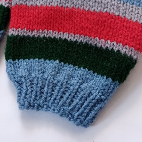 Vintage Kids Handmade Knitted Fisherman Crewneck Sweater - Picture 5 of 6